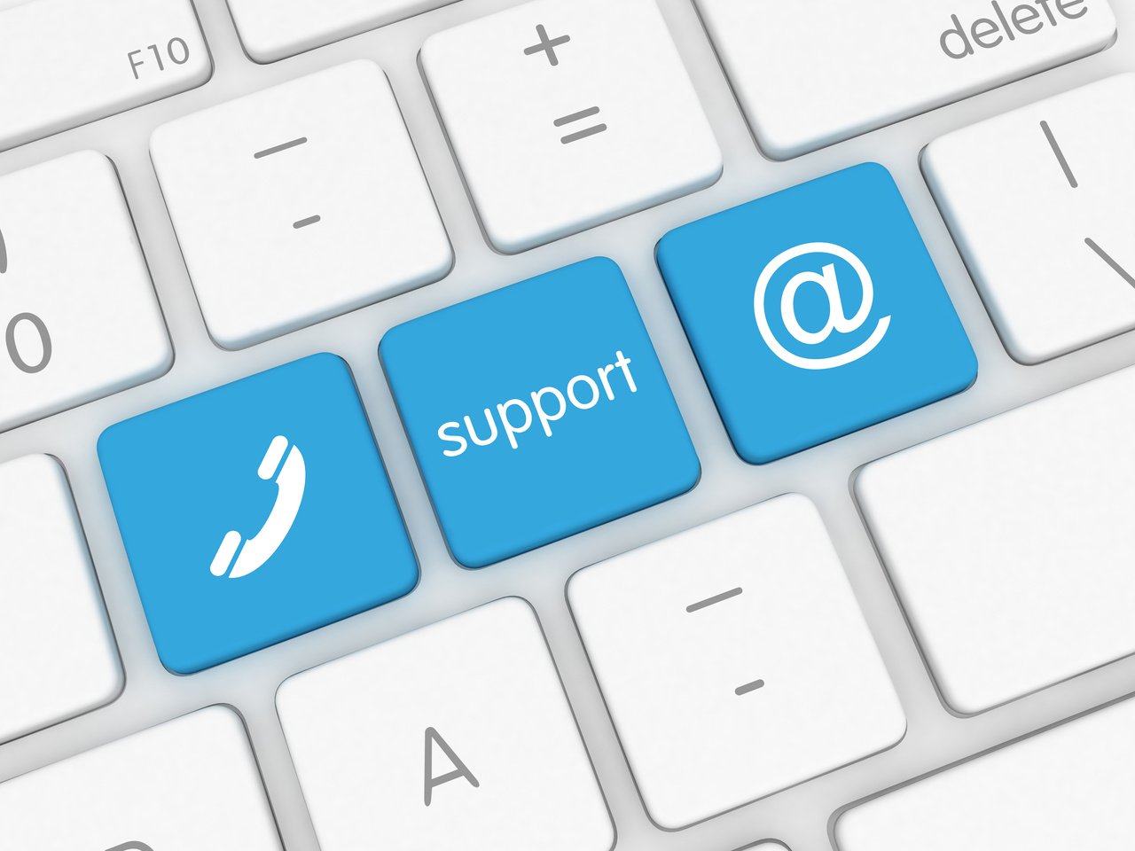 Contact us button keyboard is support corporate service information